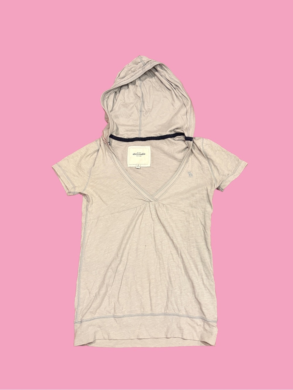 Y2K Abercrombie Gray Hooded T-Shirt